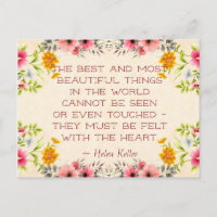 Carte postale Helen Keller Citation