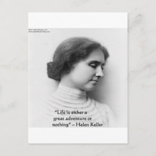 Carte Postale Helen Keller "La vie est une aventure" Citation de