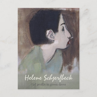 Carte Postale Helene Schjerfbeck Profil de fille en robe verte