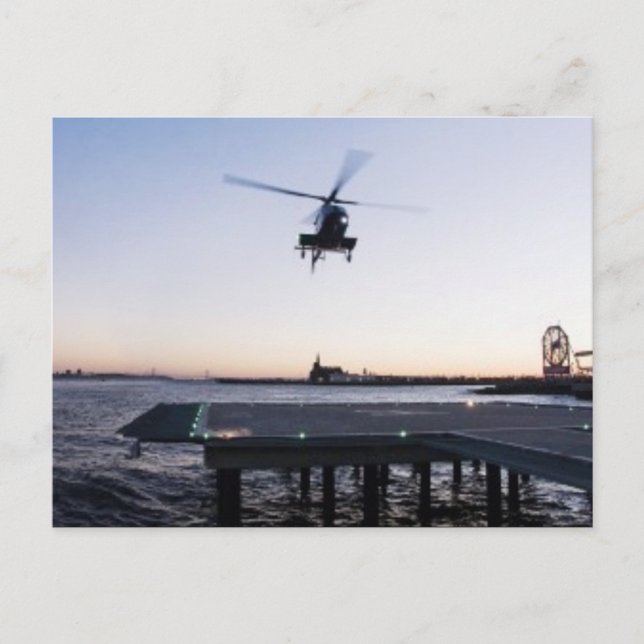 Carte Postale Hélicoptère à Paulus Hook Heliport, Jersey City (Devant)