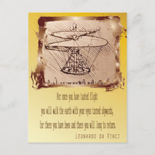 Carte Postale Hélicoptère Da Vinci 🚁 Budget ✨