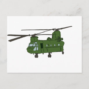 Carte Postale Hélicoptère militaire CH-47 Chinook vert