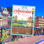 Carte Postale Hello Amsterdam Holland Travel<br><div class="desc">Hello Amsterdam holland travel postcard.</div>