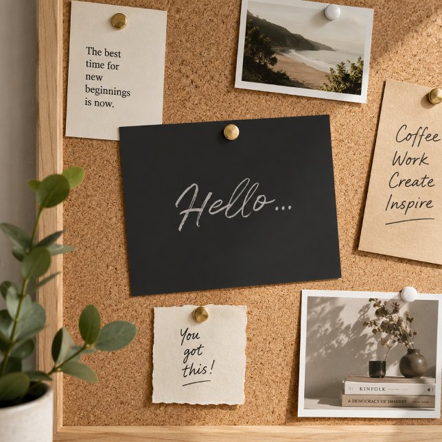 Carte postale Hello | Carte de vœux minimale (Custom hello postcard for personal notes, client messages, package inserts, and mail.)