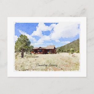 Carte Postale Hello Country Cabine Living Aquarelle