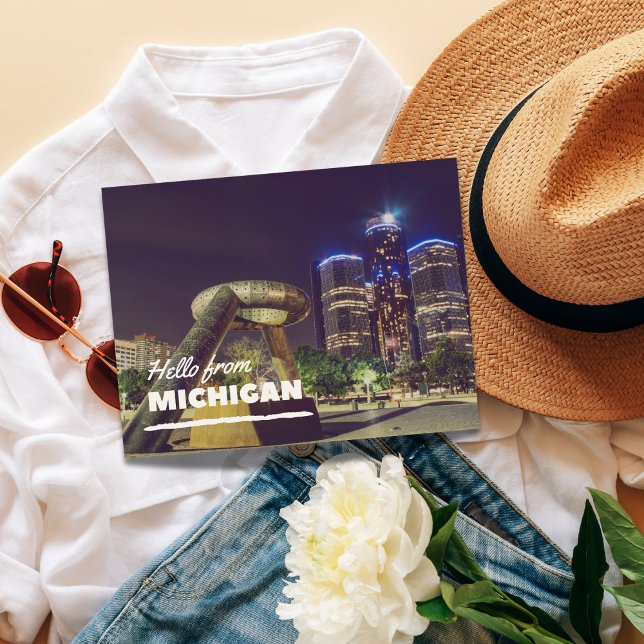 Carte postale Hello From Michigan (Hello From Michigan Postcard)