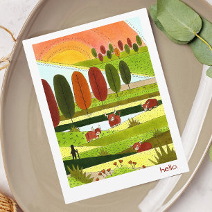 Carte postale Hello Highland Cows