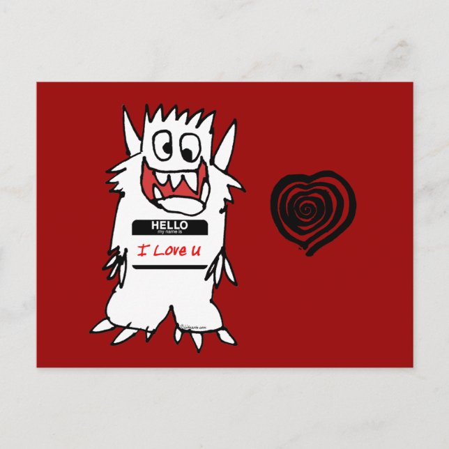 Carte Postale Hello, I Love U Monster (Devant)