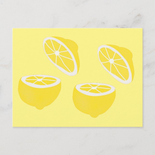 Carte Postale Hello Lemon jaune moderne fruit (Devant)