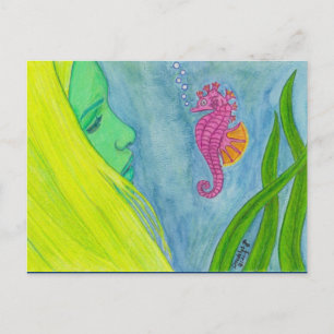 Carte Postale "Hello, Little Seahorse" par Daedelys