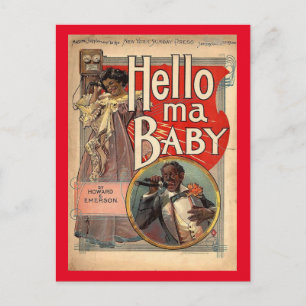 Carte Postale Hello ma Baby, Sheet Music 1900 Vintage