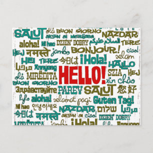 Carte postale Hello (multilingue)