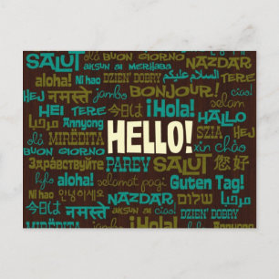 Carte postale Hello (multilingue)