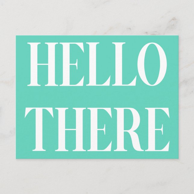 Carte Postale Hello There Design de typographie dans Mint Green (Devant)
