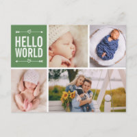 Hello World et Faire-part de naissance Photo Colla