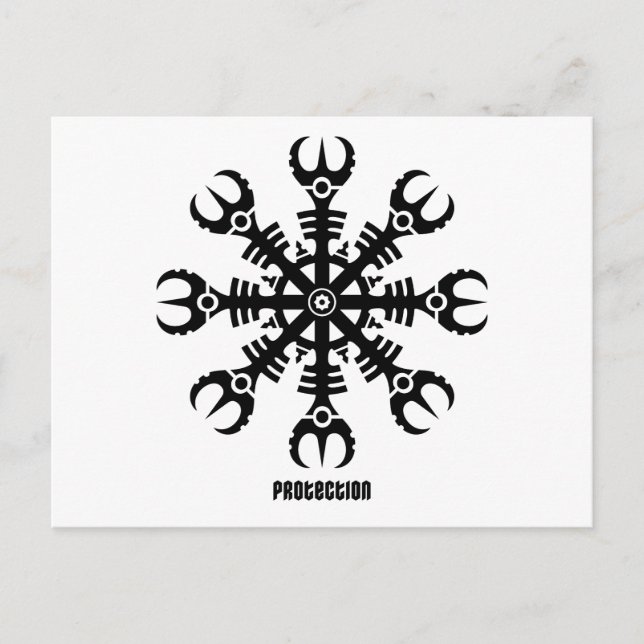 Carte Postale Helmet of awe - Aegishjalmur No.2 (black) (Devant)