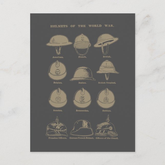 Carte Postale Helmets of the World War 1  (Devant)