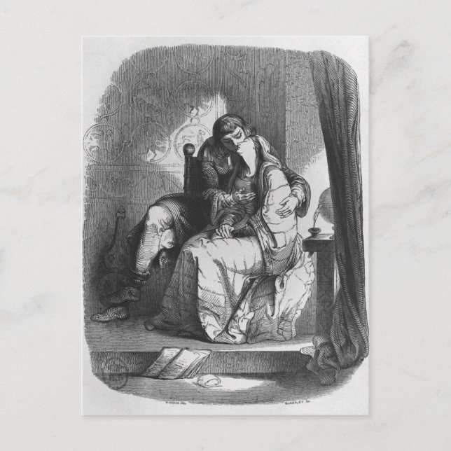 Carte Postale Heloise et Abelard s'embrasser (Devant)