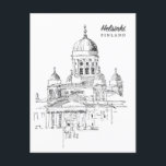 Carte Postale Helsinki Finlande ville vintage voyage bienvenue<br><div class="desc">vintage,  rétro,  voyage,  moderne,  aquarelle,  classique,  Helsinki,  Finlande,  ville,  bienvenue à, </div>