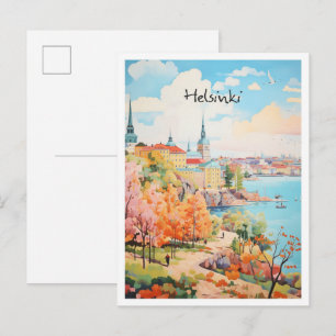 Carte Postale Helsinki Finlande Voyage Art 