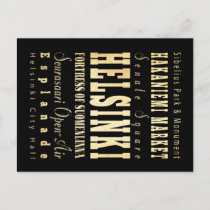 Carte Postale Helsinki Ville de Finlande Typographie Art