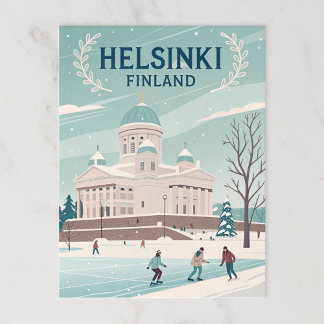 Carte Postale Helsinki vintage Finlande Hiver