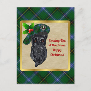 Carte postale Henderson Clan Badge & Tartan Christ