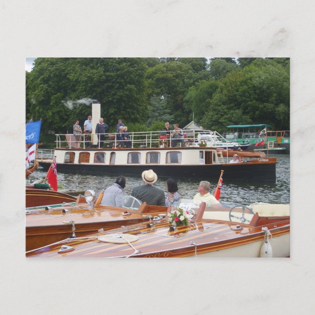 Carte Postale Henley sur la Tamise, Yatch à vapeur classique (Devant)