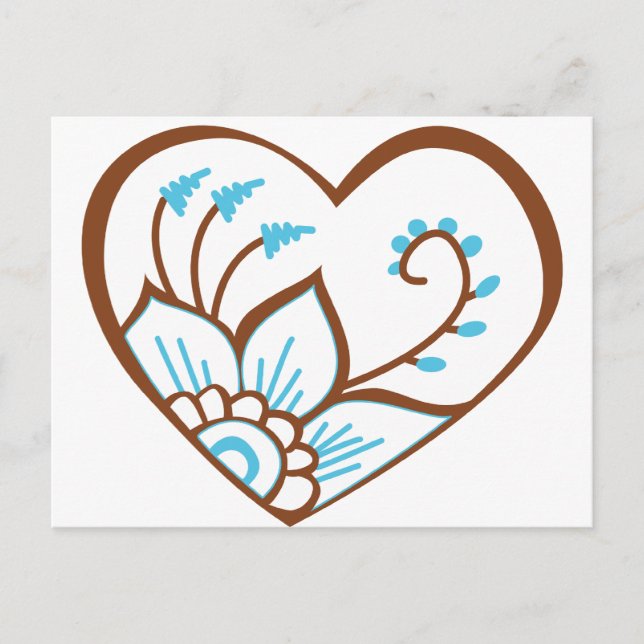 Carte Postale Henna Heart Blue (Devant)