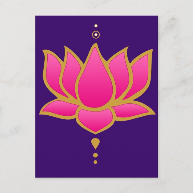 Carte postale Henna Lotus Pink (Devant)