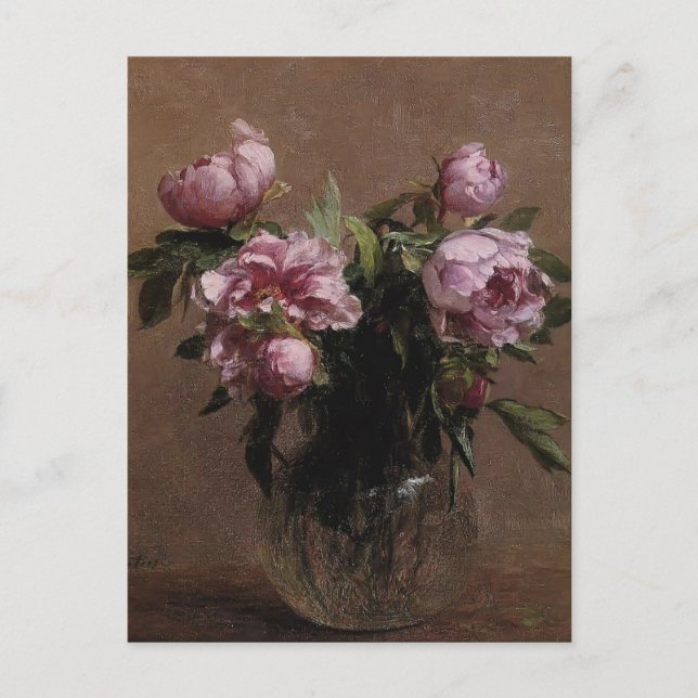 Carte Postale Henri Fantin-Latour - Vase des pivoines (Devant)