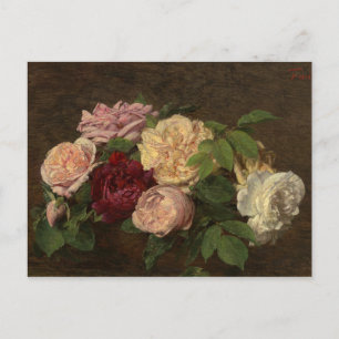 Carte Postale Henri Fantin-Latour Vintage Nice Roses sur une tab