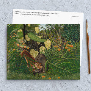 Carte Postale Henri Rousseau - Combat entre le tigre et le buffl