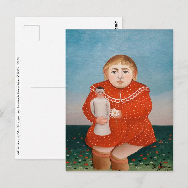 Carte Postale Henri Rousseau - Enfant avec poupée (Devant / Derrière)