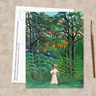 Carte Postale Henri Rousseau - Femme marchant dans une forêt exo