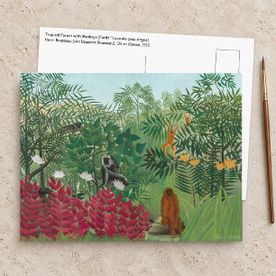 Carte Postale Henri Rousseau - Forêt tropicale avec singes