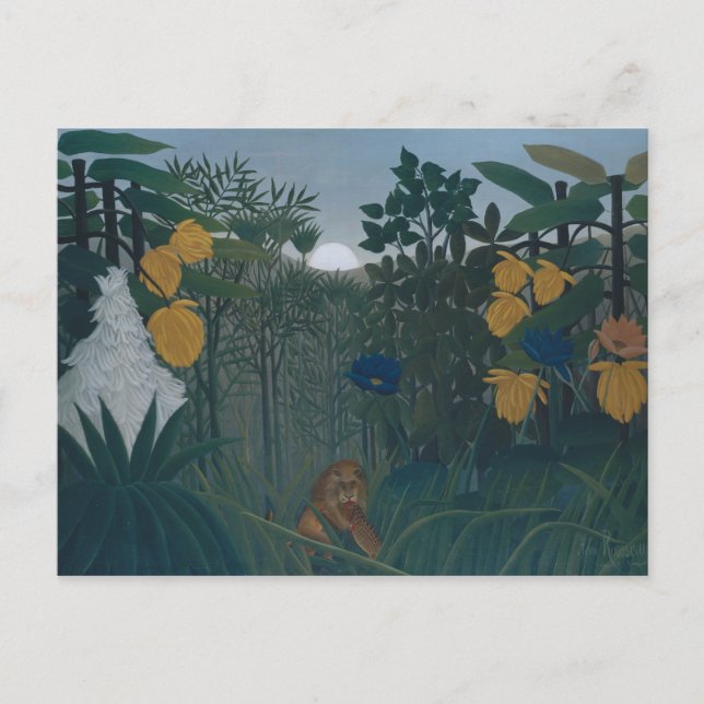 Carte Postale Henri Rousseau - La refonte du lion (Devant)