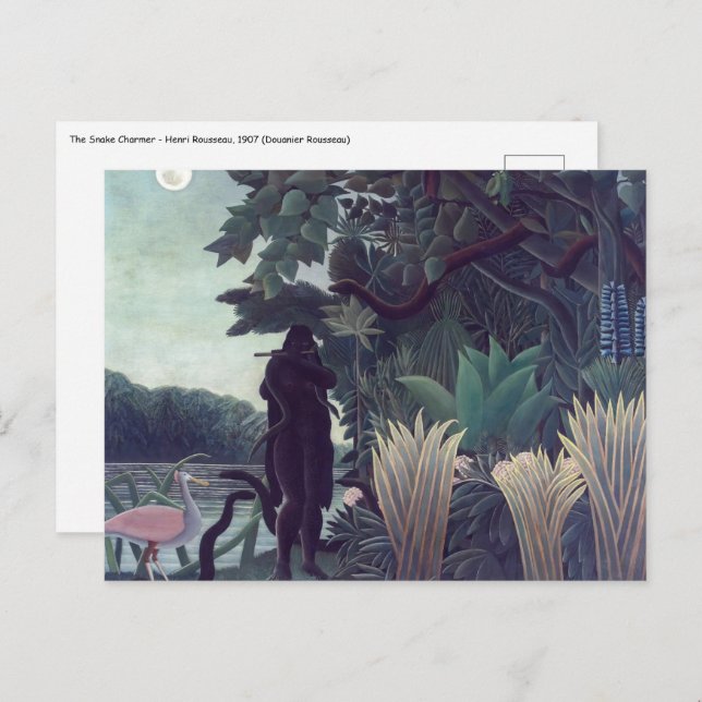 Carte Postale Henri Rousseau - Le Charmeur Des Serpents (Devant / Derrière)