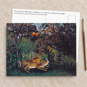 Carte Postale Henri Rousseau - Le Lion Affamé