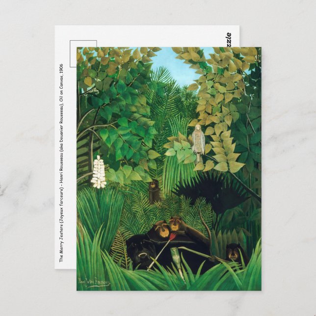 Carte Postale Henri Rousseau - Les Joyeux Jesters (Devant / Derrière)