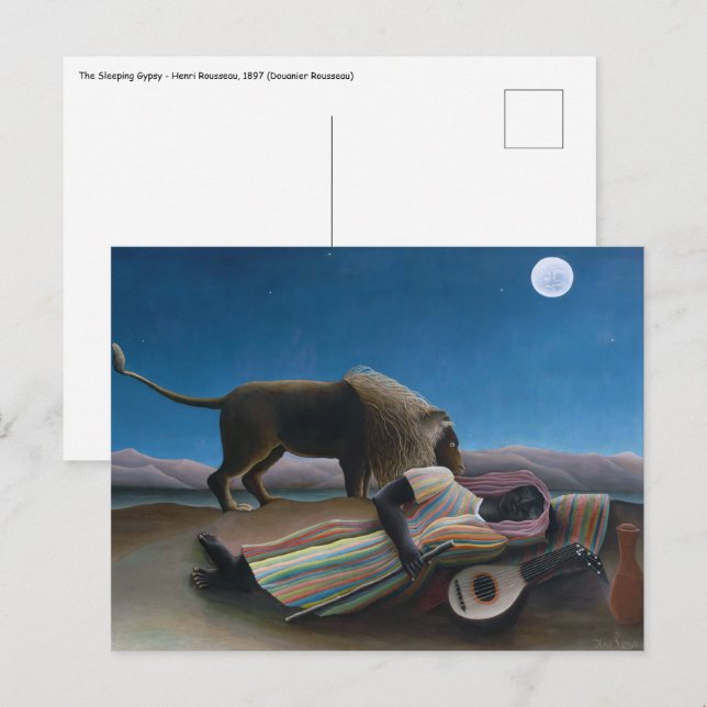 Carte Postale Henri Rousseau - Les Tziganes qui dorment (Devant / Derrière)