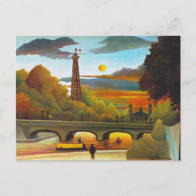 Carte Postale Henri Rousseau Tour Eiffel au coucher du soleil Ca (Devant)