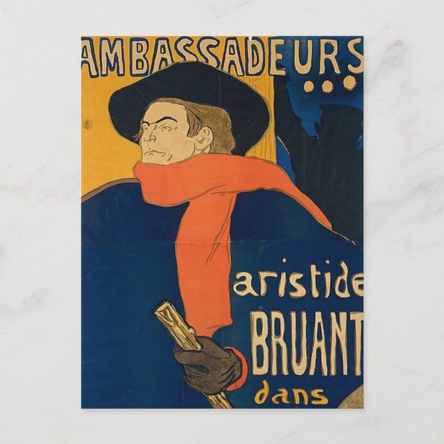 Carte Postale Henri Toulouse Lautrec - Aristide Bruant (Devant)