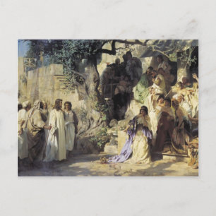 Carte Postale Henryk Siemiradzki- Le Christ et la pécheresse