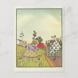 Carte Postale Heorhiy Narbut - 'La grue et le héron. Ours.'