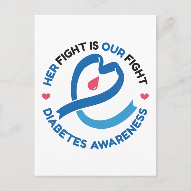 Carte Postale Her Fight Is Our Fight – Diabetes Awareness (Devant)