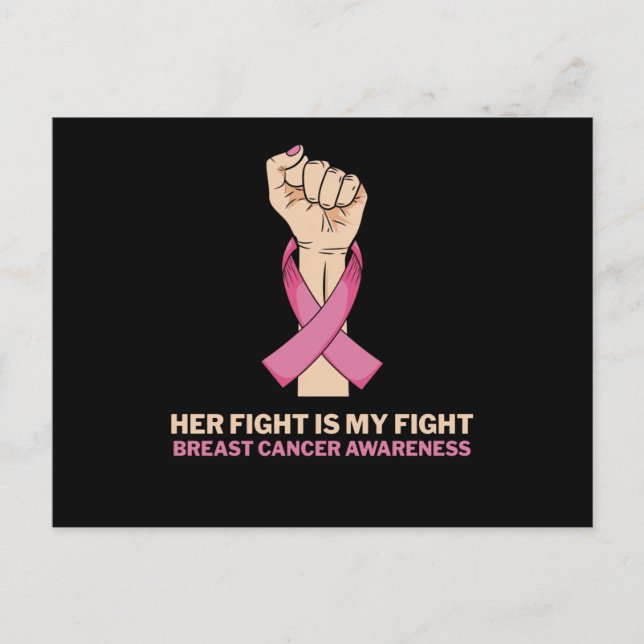 Carte Postale Her Fight My Fight Family Matching Breast Cancer (Devant)