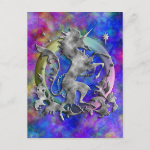 Carte Postale Herald Unicorn Argent
