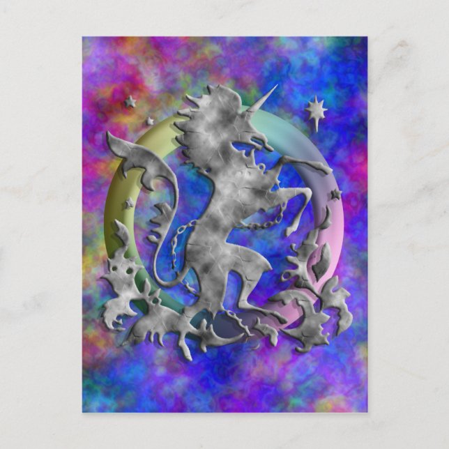 Carte Postale Herald Unicorn Argent (Devant)