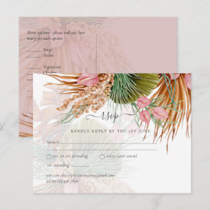 Carte Postale Herbe de la Pampa Tropicale Mariage en Terre Cuite